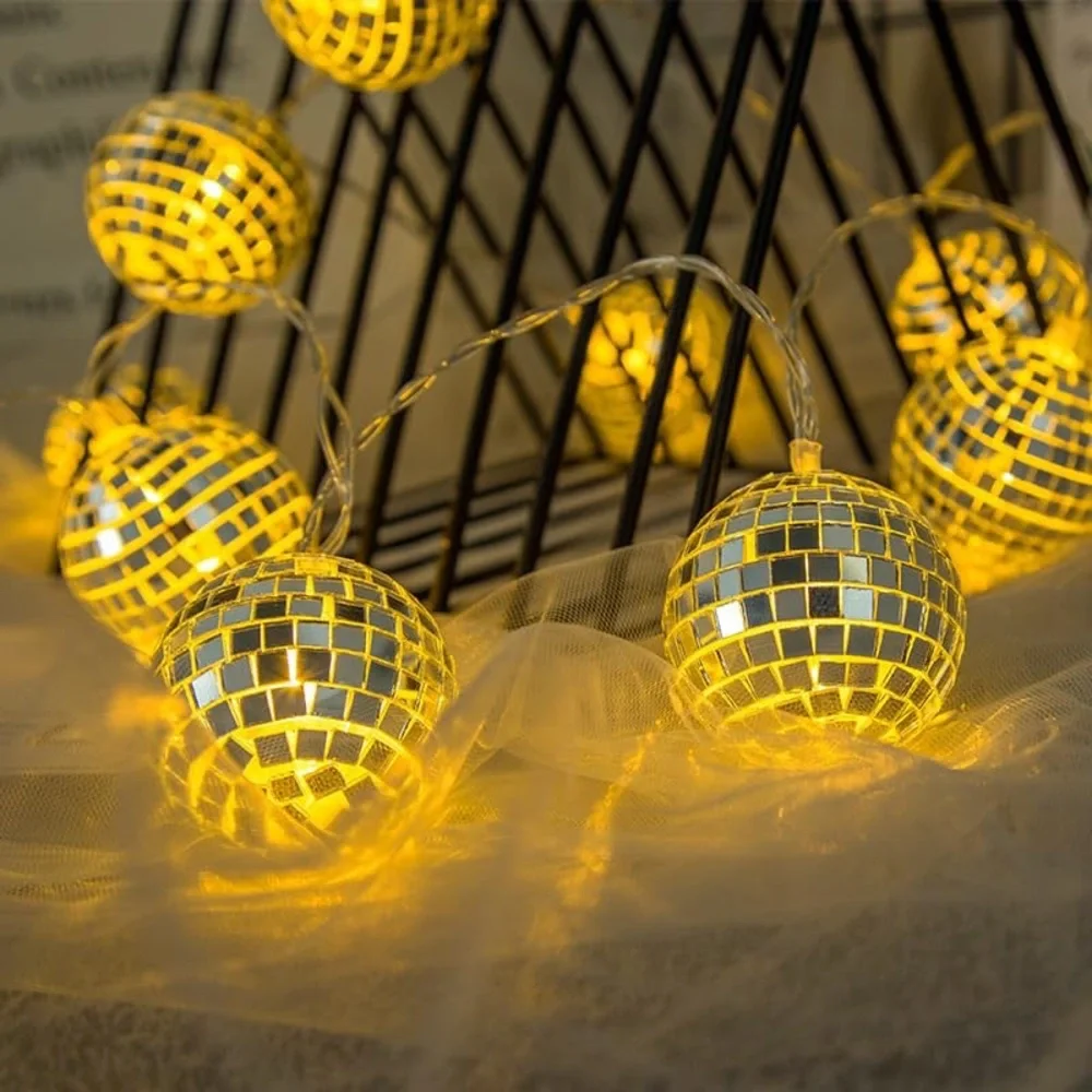 LED Disco Ball String Light Mirror Balls Ornaments/ New Years/ Party / Kids Room